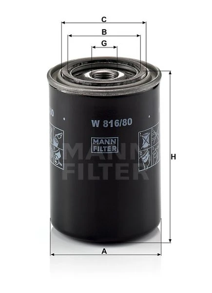 Olejový filter MANN FILTER W 816/80