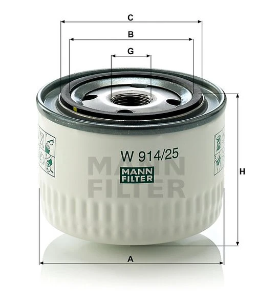 Olejový filter MANN FILTER W 914/25
