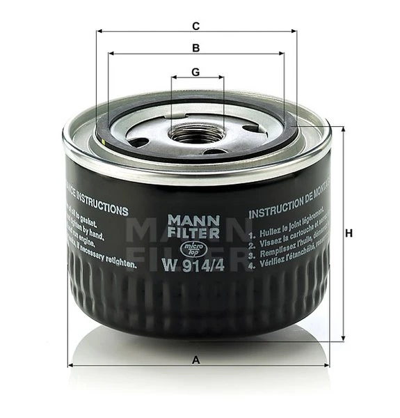 Olejový filter MANN FILTER W 914/4