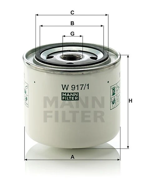 Olejový filter MANN FILTER W 917/1