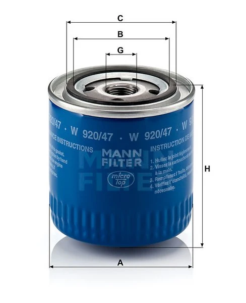 Olejový filter MANN FILTER W 920/47