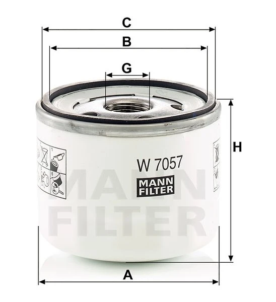Olejový filter MANN FILTER W 7057