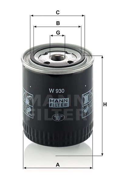 Olejový filter MANN FILTER W 930