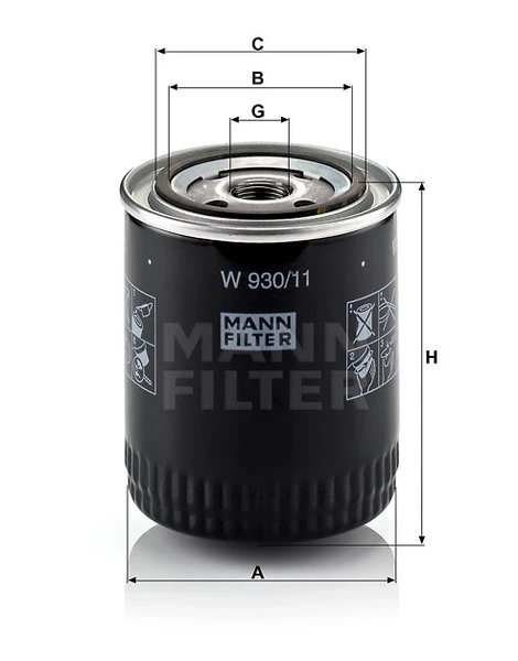 Olejový filter MANN FILTER W 930/11