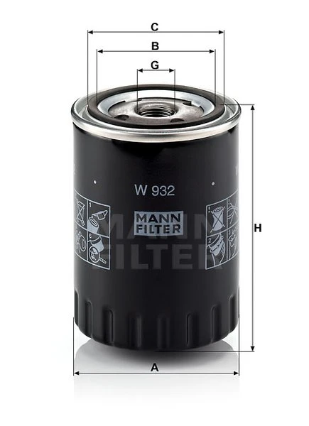 Olejový filter MANN FILTER W 932