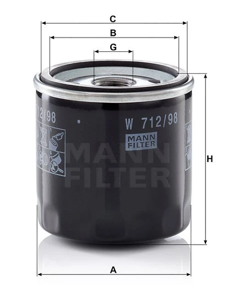 Olejový filter MANN FILTER W 712/98