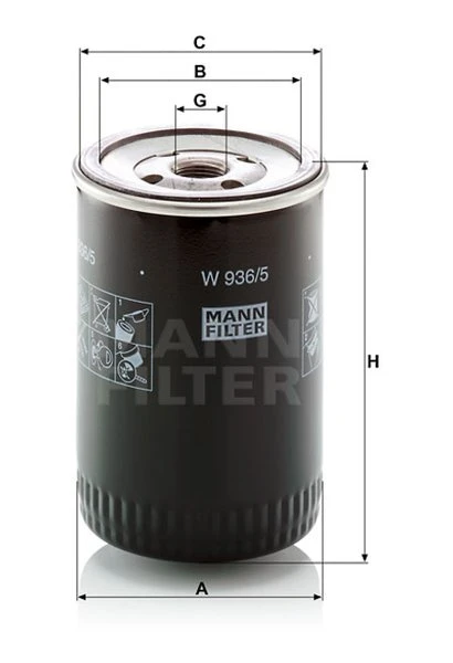Olejový filter MANN FILTER W 936/5