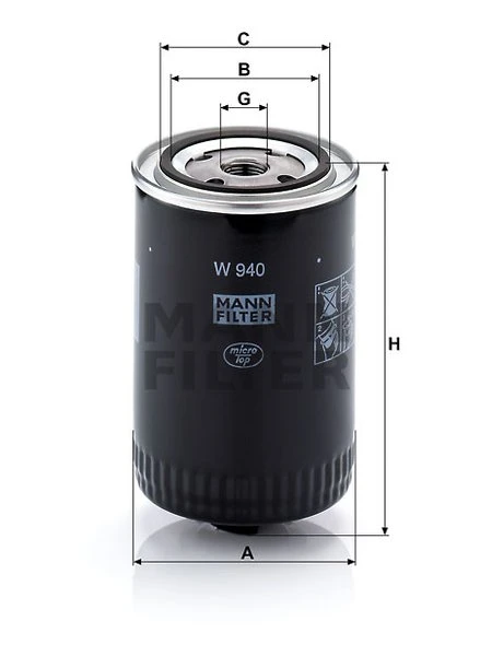 Olejový filter MANN FILTER W 940