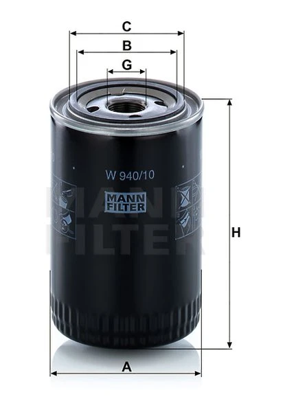 Olejový filter MANN FILTER W 940/10