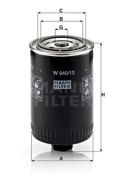 Olejový filter MANN FILTER W 940/13