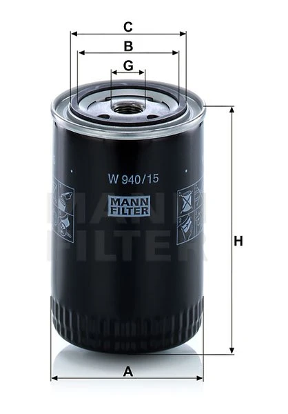 Olejový filter MANN FILTER W 940/15 n