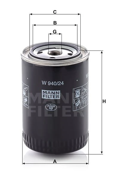 Olejový filter MANN FILTER W 940/24