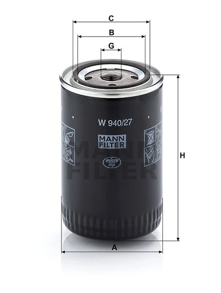 Olejový filter MANN FILTER W 940/27
