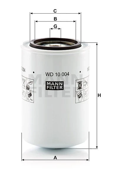Filter hydrauliky MANN FILTER WD 10 004