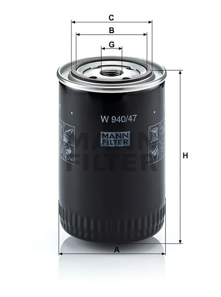 Olejový filter MANN FILTER W 940/47