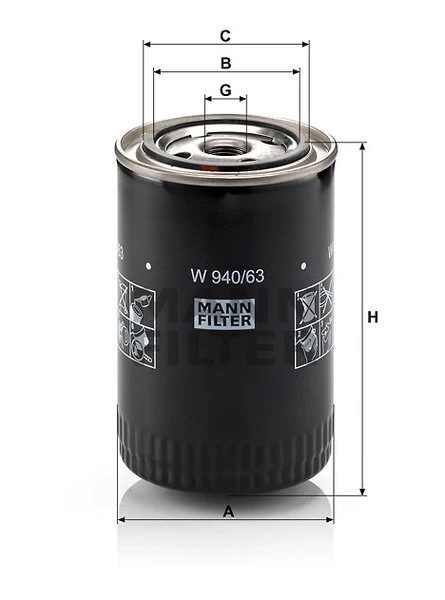 Olejový filter MANN FILTER W 940/63