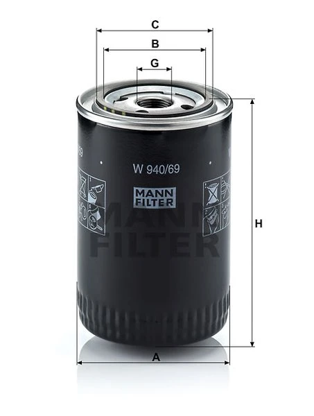 Olejový filter MANN FILTER W 940/69