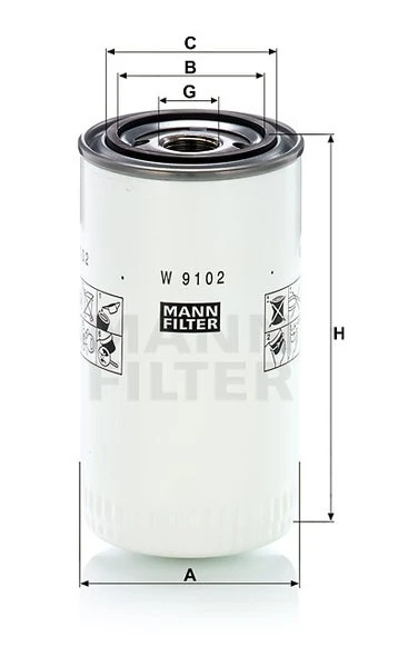 Olejový filter MANN FILTER W 9102