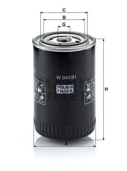 Olejový filter MANN FILTER W 940/81