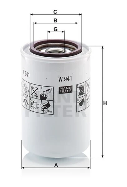 Filter hydrauliky MANN FILTER W 941