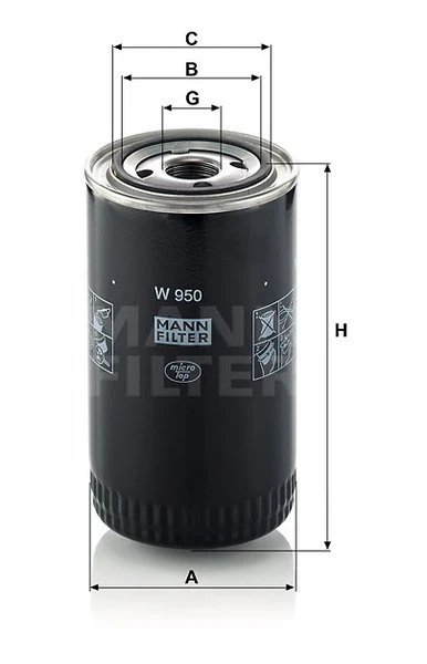 Olejový filter MANN FILTER W 950