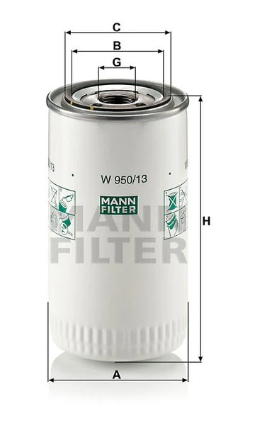 Olejový filter MANN FILTER W 950/13