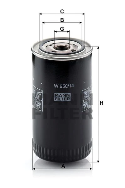Olejový filter MANN FILTER W 950/14