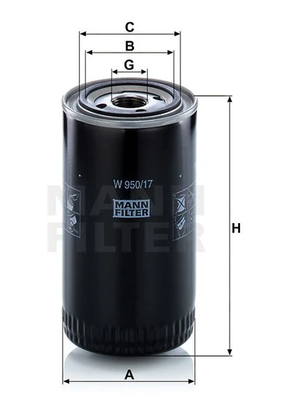 Olejový filter MANN FILTER W 950/17