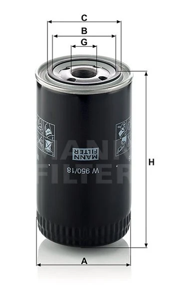 Olejový filter MANN FILTER W 950/18