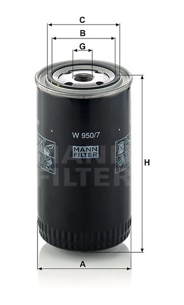 Olejový filter MANN FILTER W 950/7