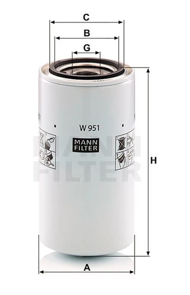 Olejový filter MANN FILTER W 951