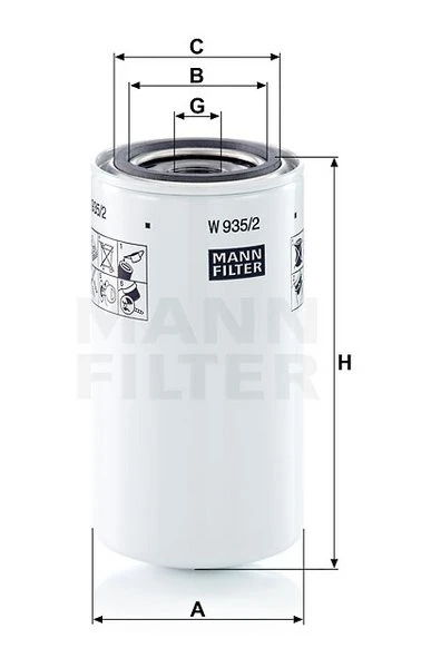 Olejový filter MANN FILTER W 935/2