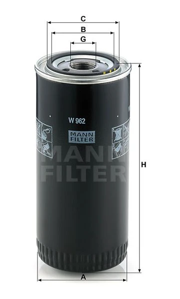 Olejový filter MANN FILTER W 962