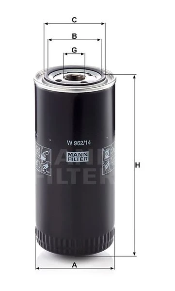 Olejový filter MANN FILTER W 962/14