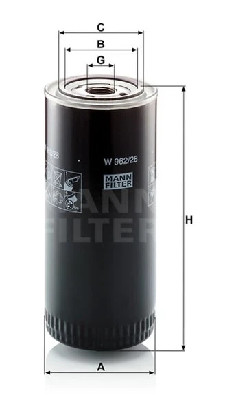 Olejový filter MANN FILTER W 962/28