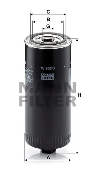 Olejový filter MANN FILTER W 962/6