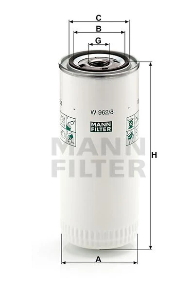 Olejový filter MANN FILTER W 962/8