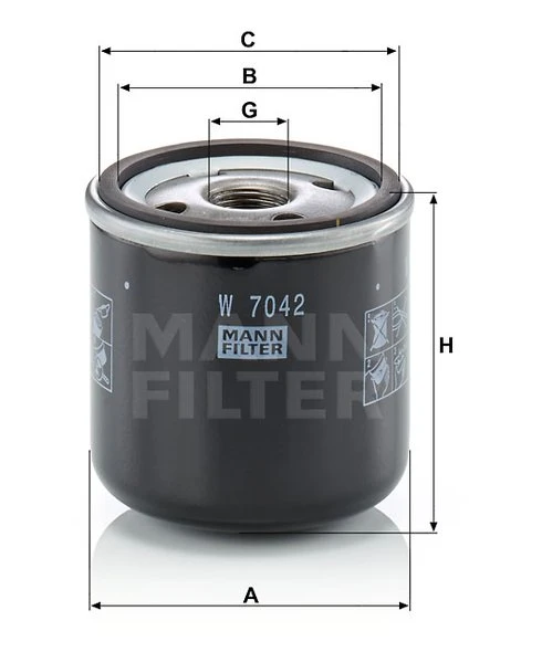 Olejový filter MANN FILTER W 7042