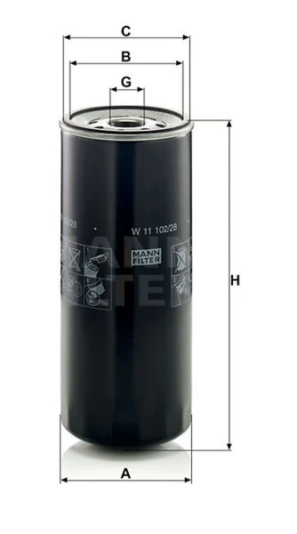 Olejový filter MANN FILTER W 11 102/28
