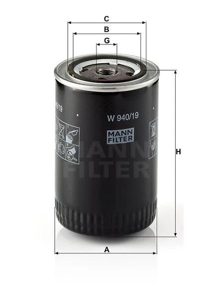 Palivový filter MANN FILTER W 940/19