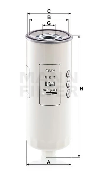 Palivový filter MANN FILTER PL 601/3