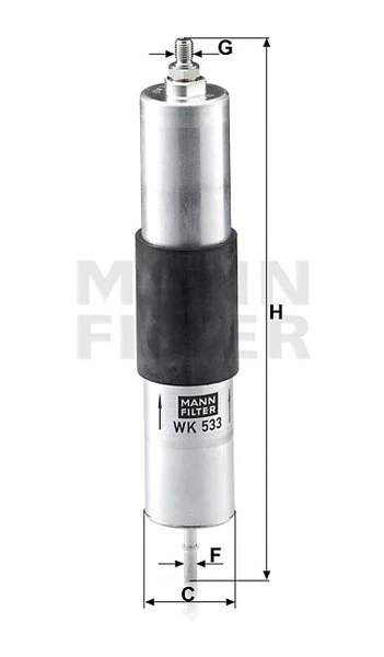 Palivový filter MANN FILTER WK 533