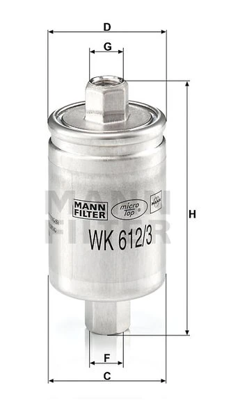 Palivový filter MANN FILTER WK 612/3