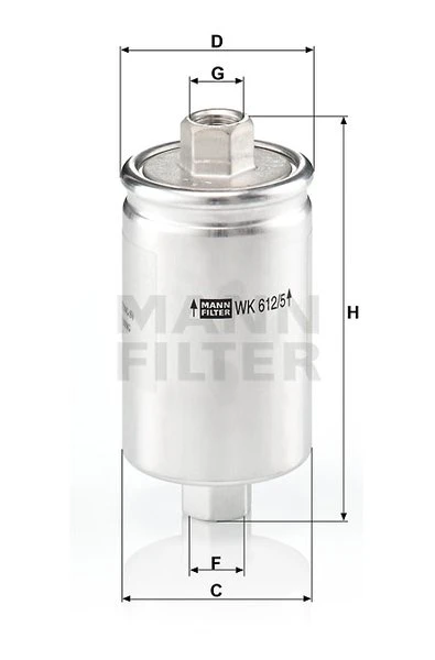 Palivový filter MANN FILTER WK 612/5