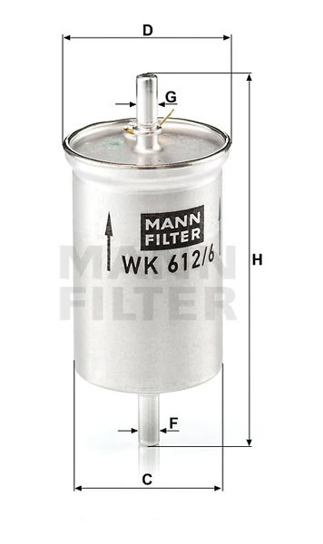 Palivový filter MANN FILTER WK 612/6