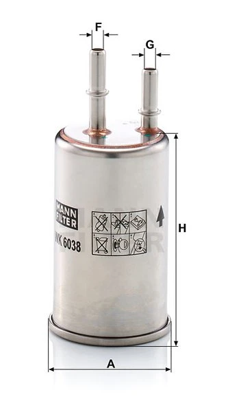 Palivový filter MANN FILTER WK 6038