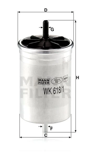 Palivový filter MANN FILTER WK 618/1