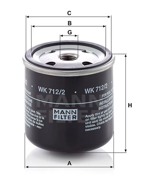 Palivový filter MANN FILTER WK 712/2