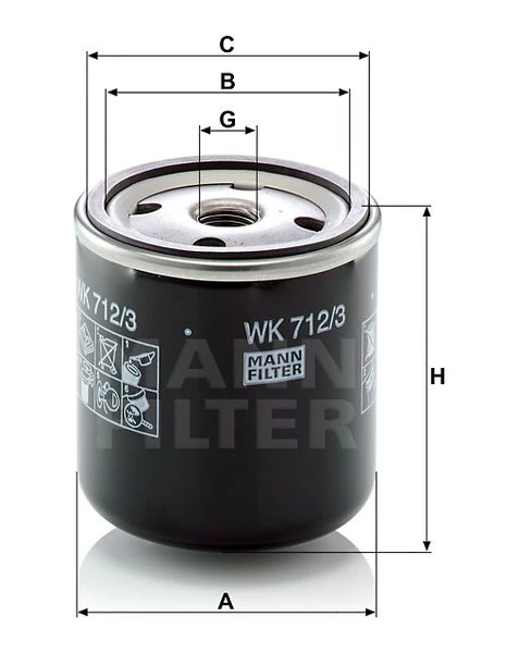 Palivový filter MANN FILTER WK 712/3