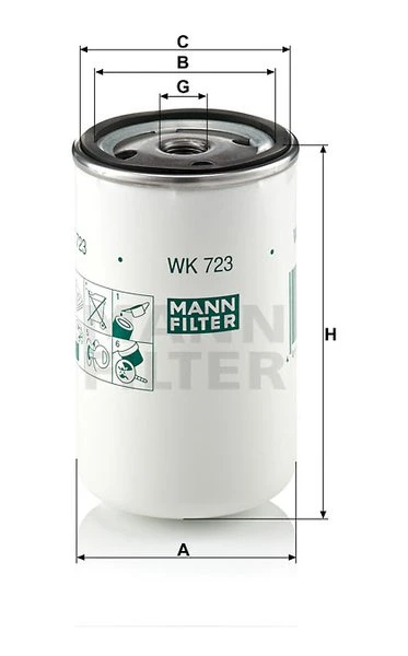 Palivový filter MANN FILTER WK 723